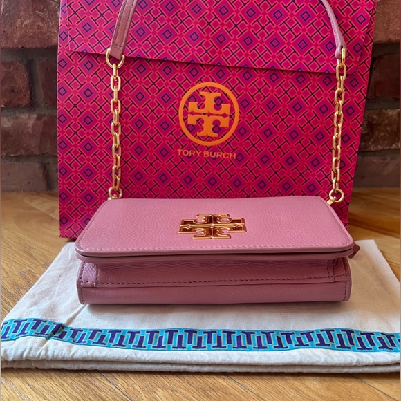**SOLD** Tory Burch Mauve Pink Britten Combo Crossbody Bag - Picture 4 of 13